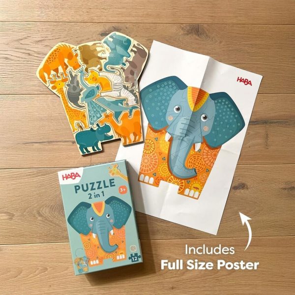 Puzzle 2 en 1 Eléphant – Image 3