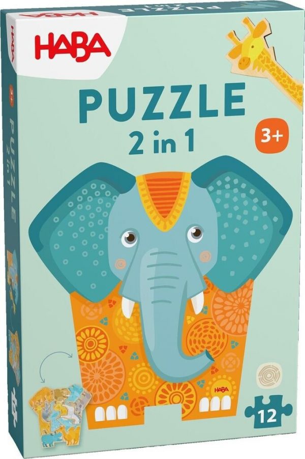 Puzzle 2 en 1 Eléphant